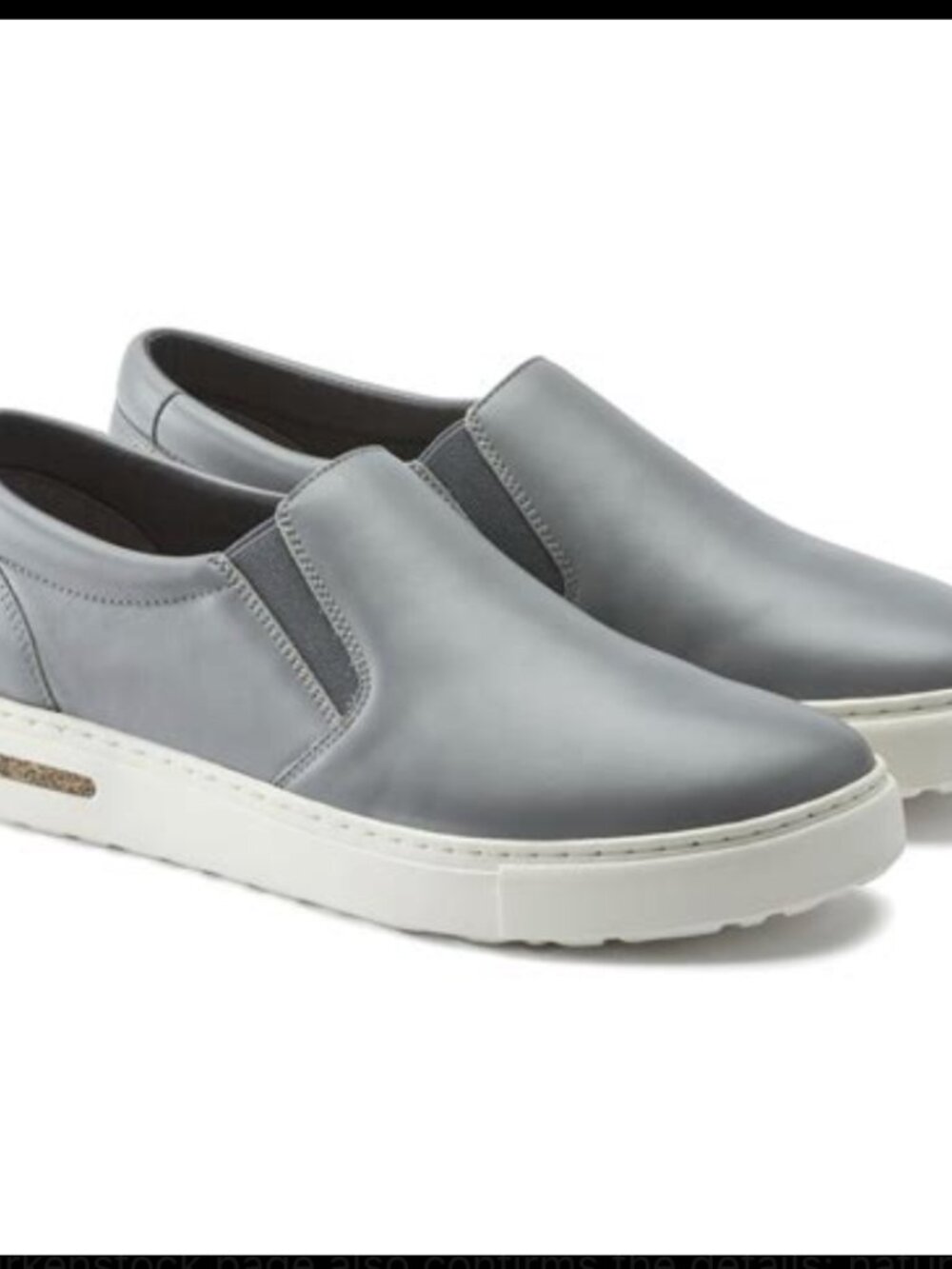 -Birkenstock Oswego Gray Leather Slip-On Shoes - EU 41 / US M8 W10 Regular